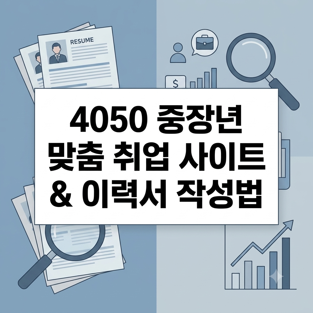 4050 중장년 맞춤형 취업 사이트 활용 및 이력서 작성법 노하우 카드뉴스
